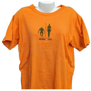 VTG 2000 Pearl Jam Orange Ape Man DNA Binaural Tour Tee Short Sleeve Shirt Y2K L